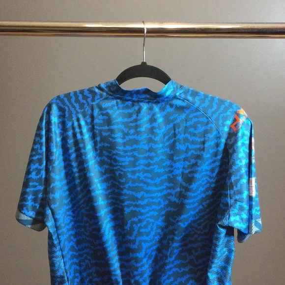 1X NW blue zig zag print full zip cycling jersey - Picture 6 of 16